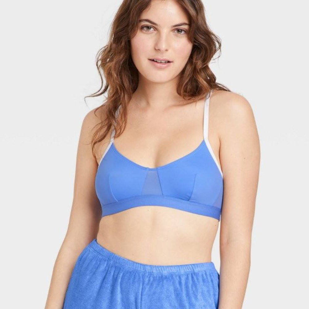 NWT Women's Mesh Bralette - Colsie™ Blue XL